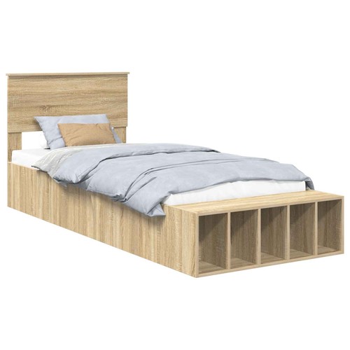 Bed frame with shelf - with,