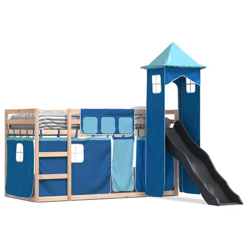 Bunk bed with slide and - bed,