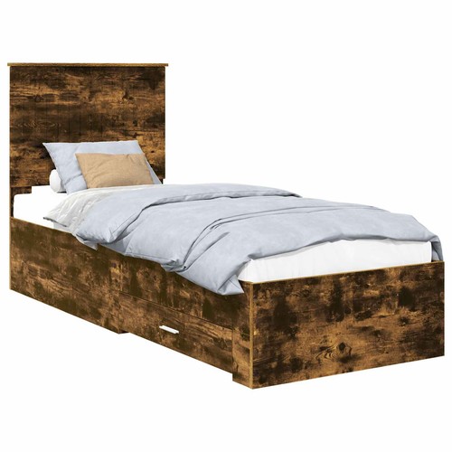 Bed frame with - bed, drawer