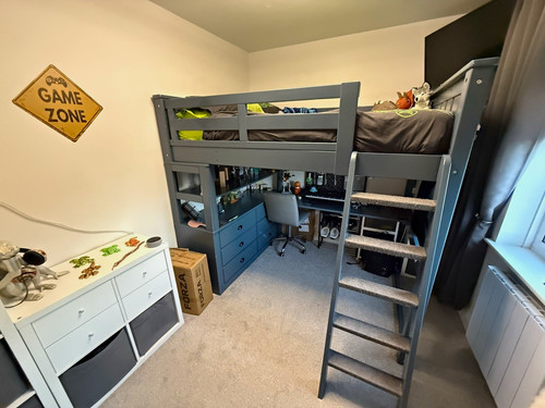 Grey wood double loft - wood,