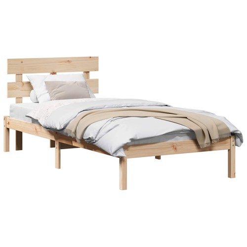 Bed frame with headboard - with, solid