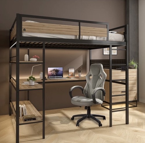 Metal loft bed frame - metal,