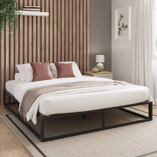 Black metal loft bed platform - metal,