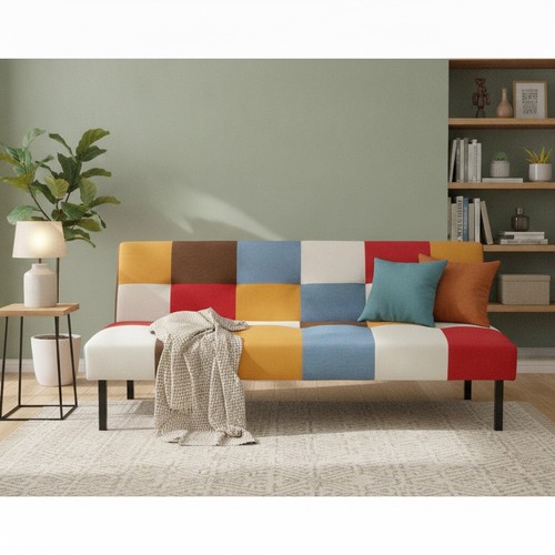 Rainbow patchwork sofa bed - rainbow, 3