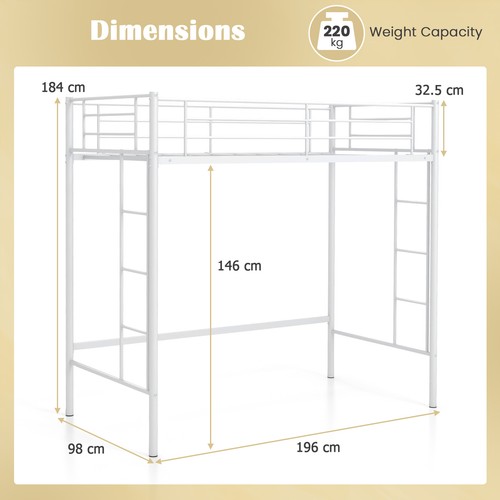 Metal loft bed frame - frame, with